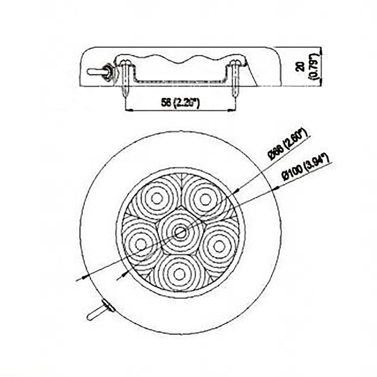 Светильник светодиодный с выключателем, 12-24 В, 220 мА, 4 светодиода, теплый белый свет, арт. 10270578,  