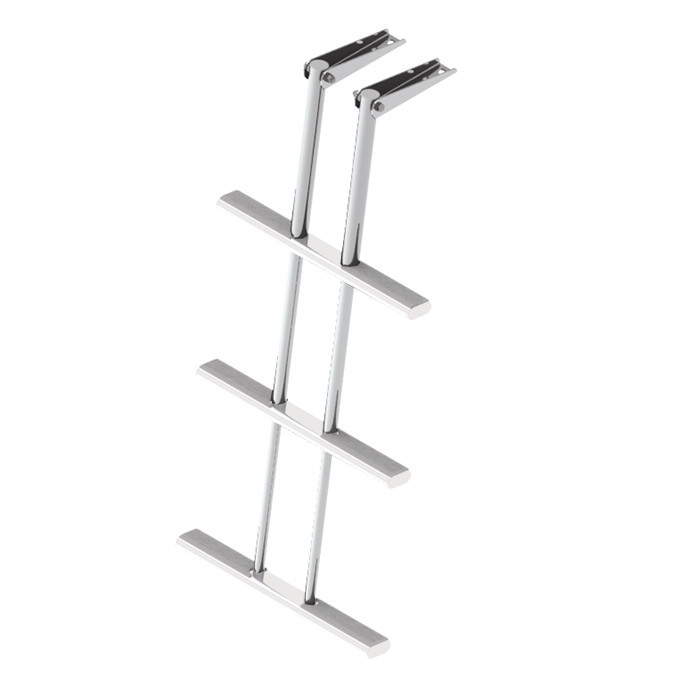 Трап дайверский телескопический складной, 3 белых ступени (ширина 450 мм.), арт. 040181WT,          Техномарин 