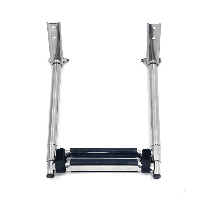 Трап телескопический складной, 2 черных ступени (ширина 305 мм.), арт. 040101BT,          Техномарин 