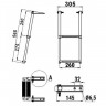 Трап телескопический складной, 2 черных ступени (ширина 305 мм.), арт. 040101BT,          Техномарин 