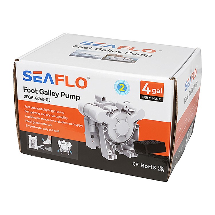 Помпа ножная SeaFlo 15 л/мин для подачи воды (SFGP-G240-03), арт. 10270418,          SeaFlo 