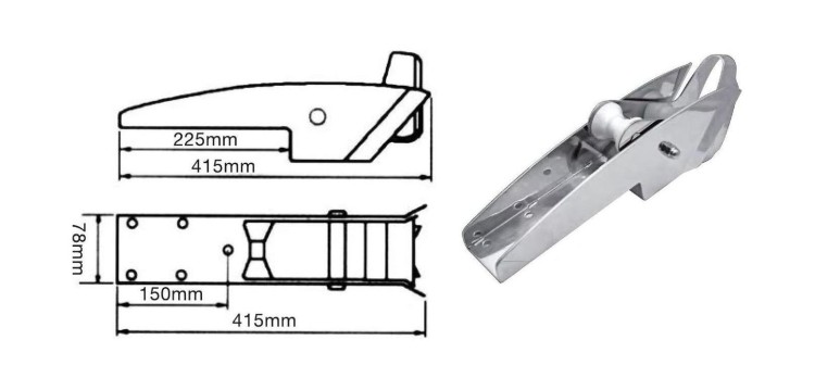 Роульс для якоря с качающимся роликом, нержавеющий, арт. 4620136032735,          MARINE ROCKET 