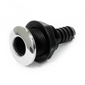 Стакан дренажный SUNFINE 19мм с нержавеющей накладкой, основание пластик