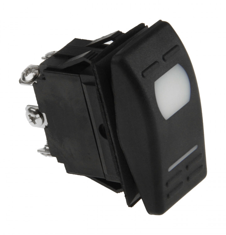 Переключатель трехпозиционный (ON)-OFF-ON 12В/16А 5Р с подсветкой без фиксации 1 положения, арт. AES111854AM1,          AES.Co  Переключатель трехпозиционный (ON)-OFF-ON 12В/16А 5Р с подсветкой без фиксации 1 положения, арт. AES111854AM1,          AES.Co