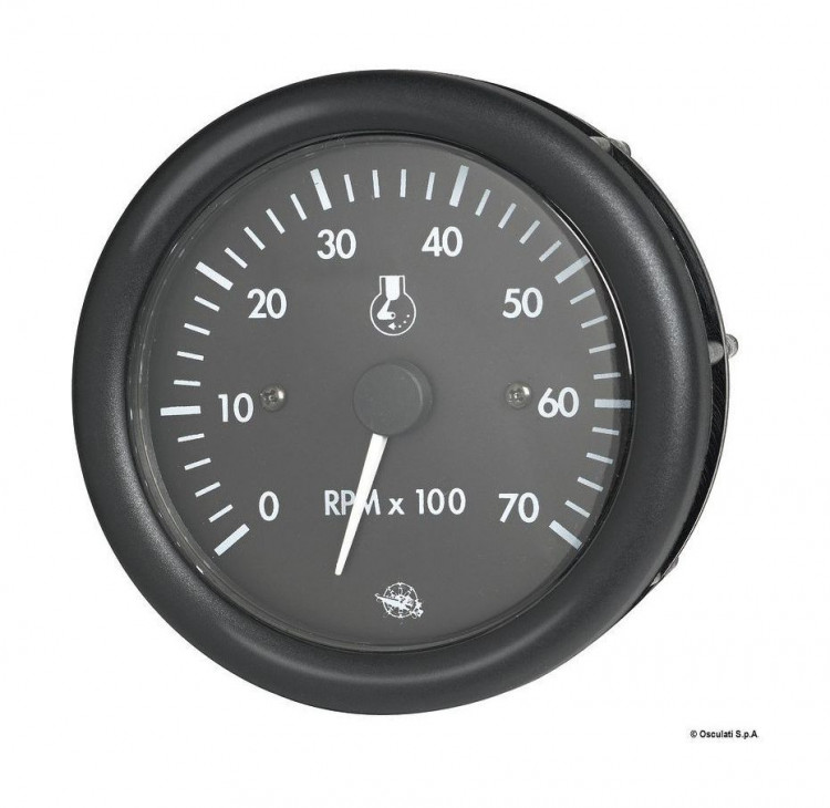 Тахометр Guardian 0-7000 об/мин бензин, черный циферблат, черная оправа, 12 В, арт. 27-421-01,          Osculati 