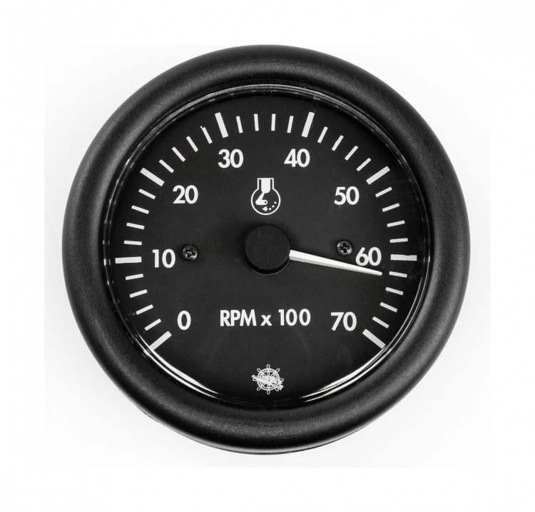 Тахометр Guardian 0-7000 об/мин бензин, черный циферблат, черная оправа, 12 В, арт. 27-421-01,          Osculati 