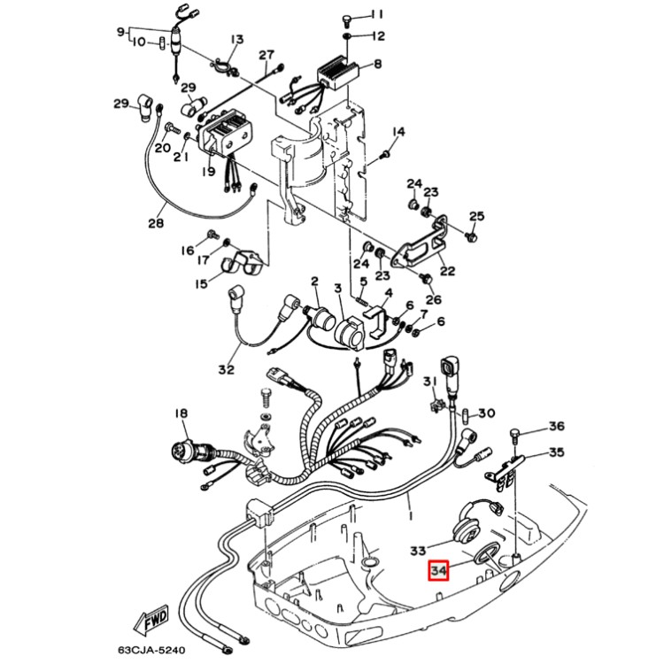 Уплотнение кнопки гидроподъемника Yamaha 40-200 F9,9-115 Yamaha, арт. 6E5-82587-00,          Nano Protech 