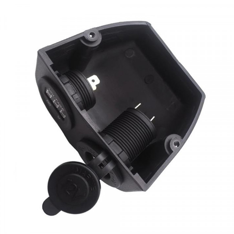 Разъем прикуривателя  и цифровой вольтметр для крепления на приборной панели, SK-DS6-1021/4010-ts, арт. SK-DS6-1021/4010-ts,          Skipper 