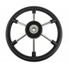Рулевое колесо LEADER TANEGUM черный обод серебряные спицы д. 330 мм 