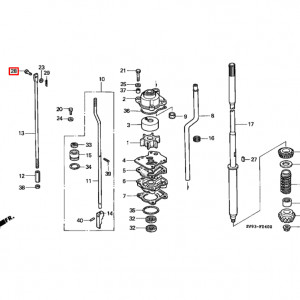 Штифт фиксатор тяги вкл.скорости, 5X17 Honda BF9,9-50 (90754-921-010)