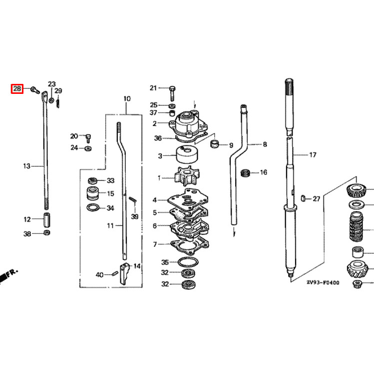 Штифт фиксатор тяги вкл.скорости, 5X17 Honda BF9,9-50 (90754-921-010), арт. 90754-921-010,          Nano Protech 