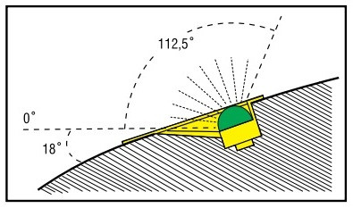 Огонь бортовой зеленый 138х63х50 мм хромированный корпус, арт. 30921,          Lalizas 