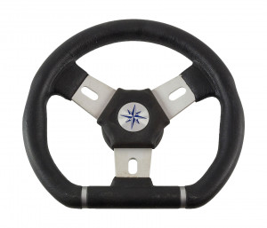 Рулевое колесо ELBA SPORT обод черный, спицы серебряные д. 280 мм