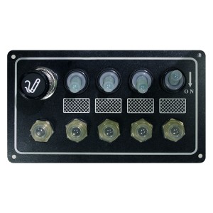 Панель выключателей, 4 тумблера с колпачками, авт. предохр, прикуриватель, алюм