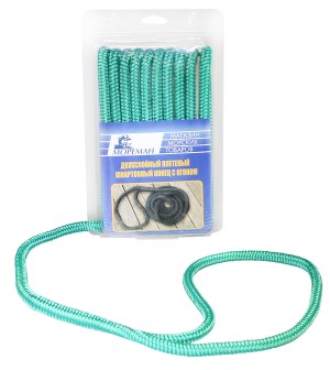 Плетеный швартовный конец, 12,7 мм x 6 м, зеленый