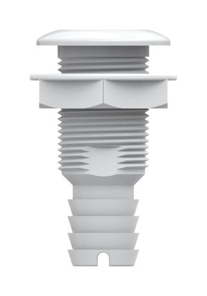 Разъем водосброса с обратным клапаном под шланг 51 мм, белый