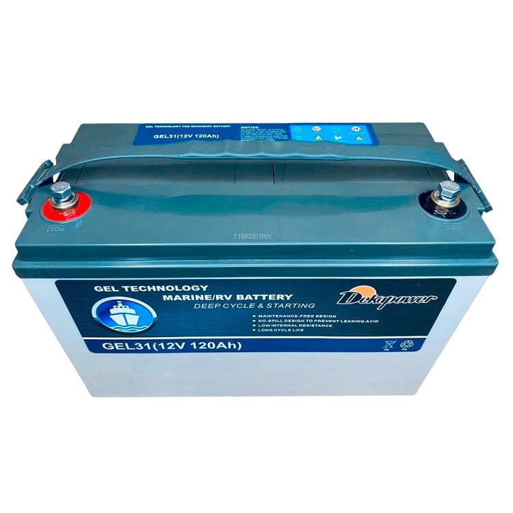 Тягово-стартовый гелевый аккумулятор DEKAPOWER GEL31 120 Ач 600 A прям. пол., арт. 10271021,          Dekapower-Camel 