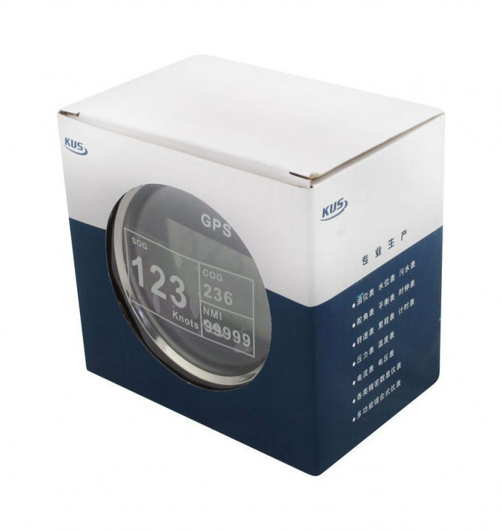 GPS-спидометр электронный, черный циферблат, нержавеющий ободок, выносная антенна, д. 85 мм, арт. SMDGPS002BSMR,          MARINE ROCKET 