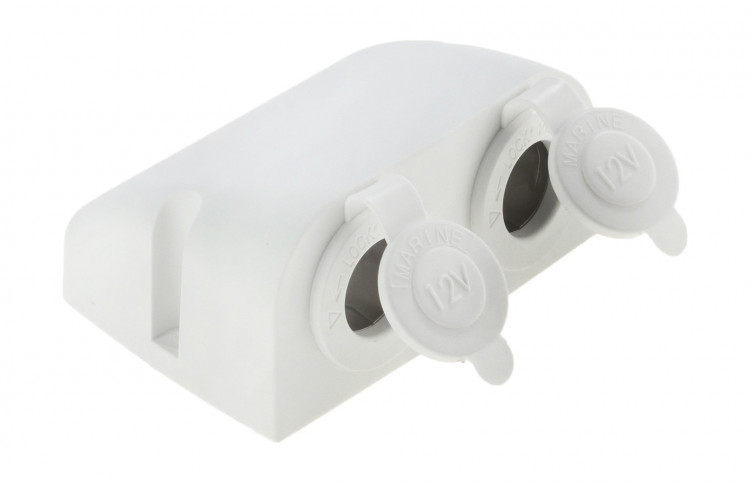 Разъем прикуривателя двойной для крепления на приборной панели, белый, арт. AS242PPW,          Yih Sean  Разъем прикуривателя двойной для крепления на приборной панели, белый, арт. AS242PPW,          Yih Sean