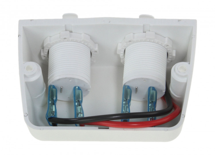 Разъем прикуривателя двойной для крепления на приборной панели, белый, арт. AS242PPW,          Yih Sean  Разъем прикуривателя двойной для крепления на приборной панели, белый, арт. AS242PPW,          Yih Sean