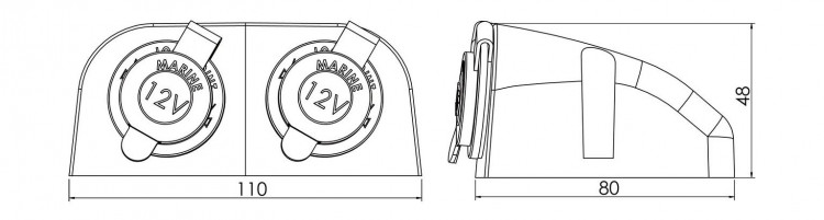Разъем прикуривателя двойной для крепления на приборной панели, белый, арт. AS242PPW,          Yih Sean  Разъем прикуривателя двойной для крепления на приборной панели, белый, арт. AS242PPW,          Yih Sean