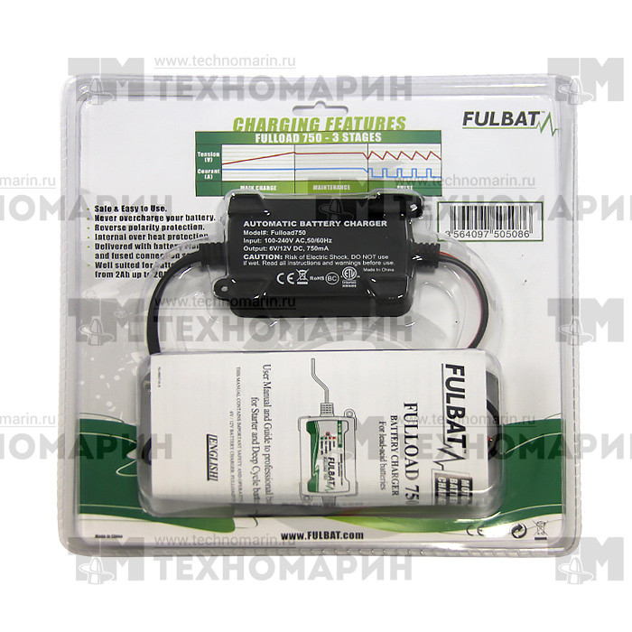 Зарядное устройство для аккумулятора 6/12 Вольт FULLOAD750, арт. FULLOAD750,          FULBAT 