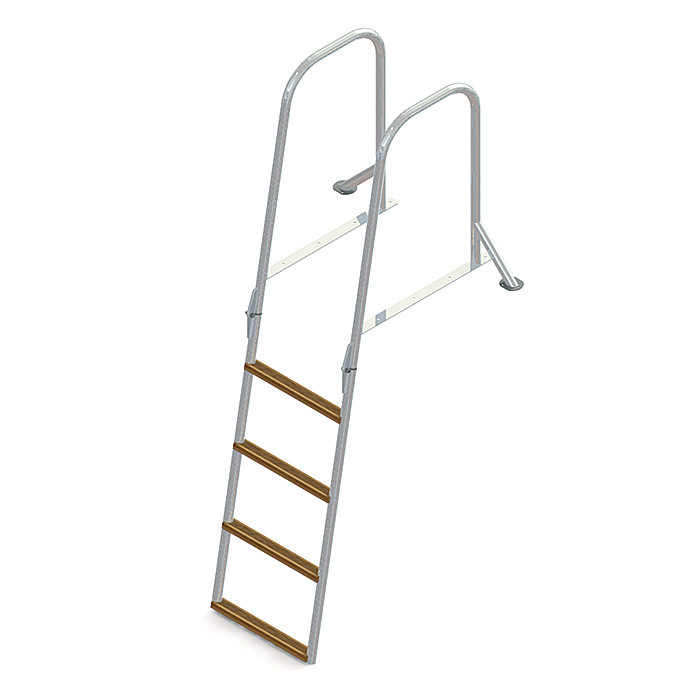 Трап для причальной секции складной, 4 ступени ироко (ширина 400мм.), арт. 040151T,          Техномарин 