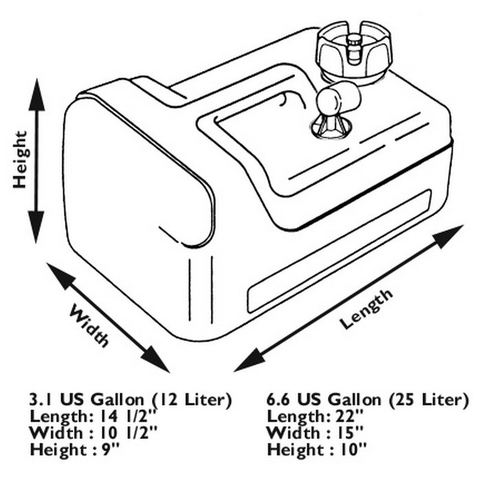 Бак топливный переносной Tohatsu  12 л, 3B2-70167-1, арт. 3B2-70167-1,          TOHATSU 