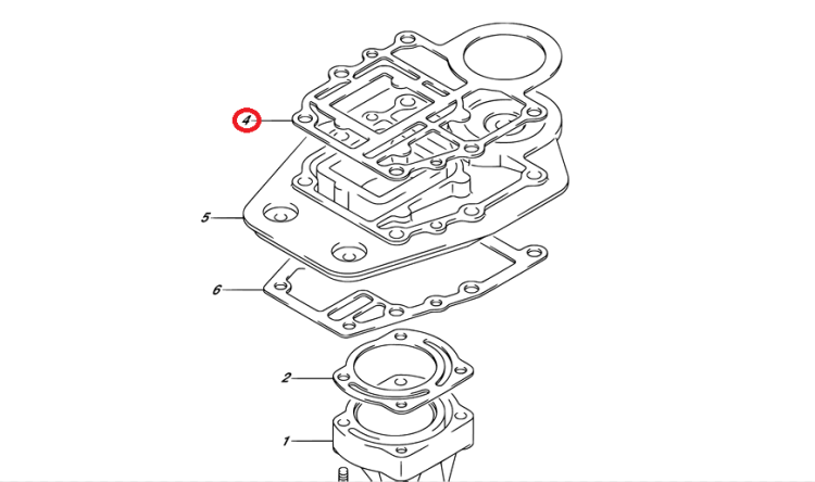Прокладка под блок Suzuki DT9.9-15 (11433-90L00 11433-93911) (KACAWA), арт. 11433-93912-TW,          OMAX 