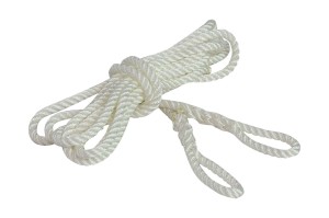 Веревка из полиэстера с огонами для крепления кранца, d8 мм, L1,5 м, цвет белый, комплект 2 шт.