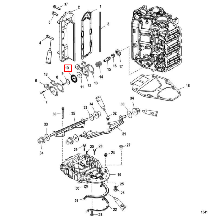 Мембрана резиновая MERCURY 135-225 (Quicksilver), арт. 144791,          MERCURY 