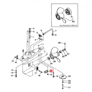 Решетка водозаборника редуктора Yamaha 30D