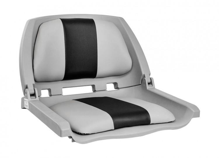 Кресло мягкое складное, обивка винил, цвет серый/угольный, арт. MR18045-1,          Marine Rocket 