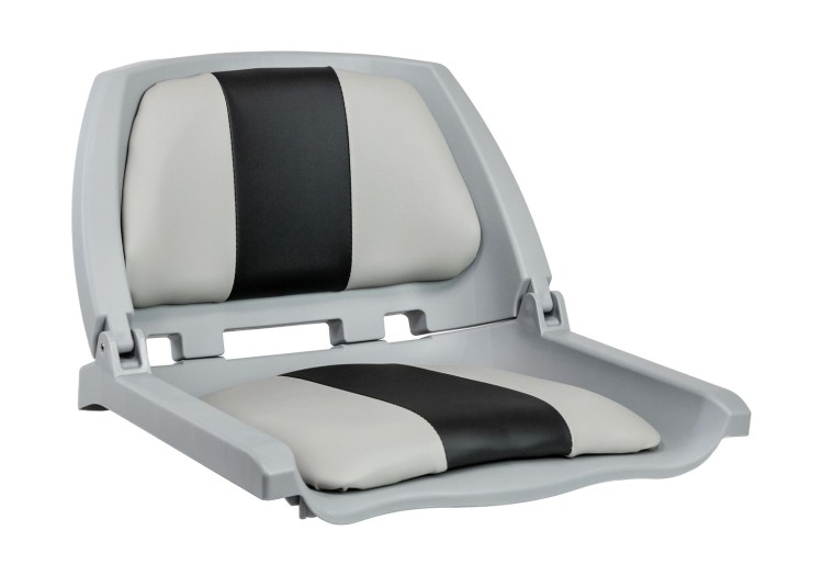 Кресло мягкое складное, обивка винил, цвет серый/угольный, арт. MR18045-1,          Marine Rocket 