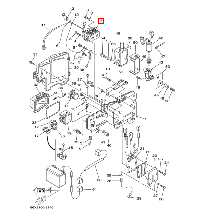 Реле гидроподъемника Yamaha 50-250 (PREMARINE), арт. 61A-81950-01-K,          PREMARINE 