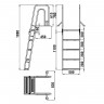Трап для причальной секции складной, 5 ступени ироко (ширина 500мм.) 