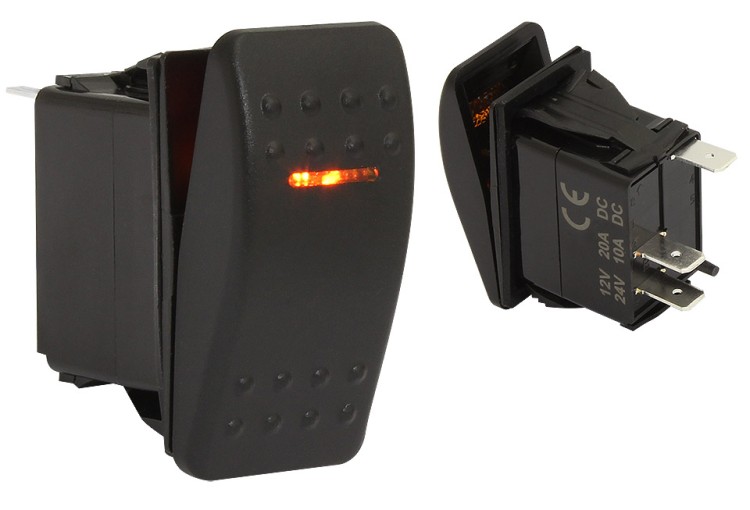 Клавишный выключатель, 1 светодиод, двухпозиционный, арт. 10264187,  