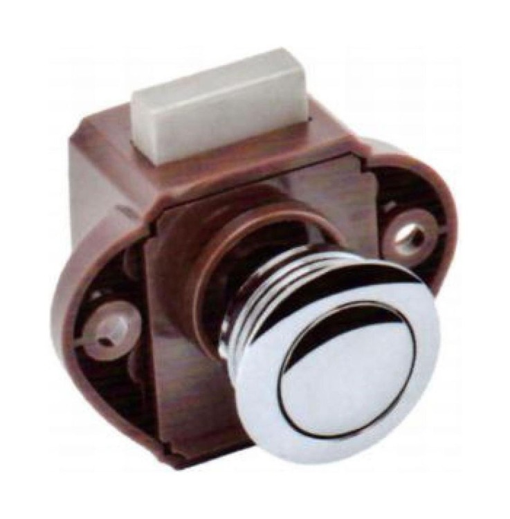 Замок дверной врезной, хромированный, коричневый корпус, D26мм, арт. BL01NBC,          Marine Rocket 