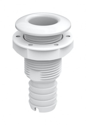 Разъем водосброса с обратным клапаном под шланг 16 мм, белый