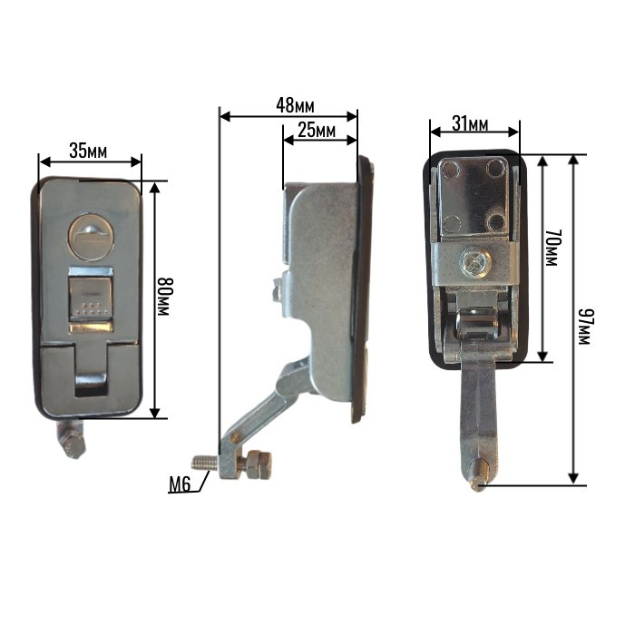 Замок врезной нержавеющая сталь SUNFINE, арт. SF31227C,          SUNFINE MARINE 