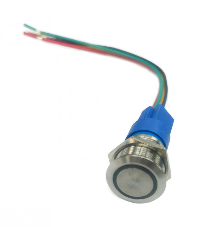 Кнопка с фиксацией в комплекте с контактным разъемом, 12 В 3А, OFF-ON 5P, D19 белая подсветка, арт. 4620136032551,          MARINE ROCKET  Кнопка с фиксацией в комплекте с контактным разъемом, 12 В 3А, OFF-ON 5P, D19 белая подсветка, арт. 4620136032551,          MARINE ROCKET