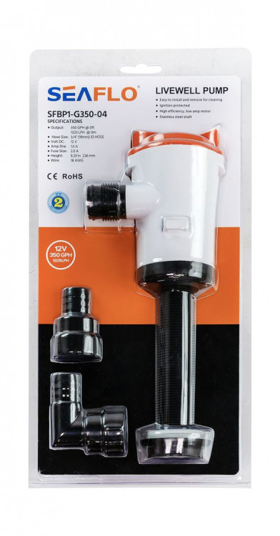Аэратор вертикальный 12 В, 350 GPH (1324,8 л/час), SeaFlo, арт. SFBP1G35004,          SeaFlo 