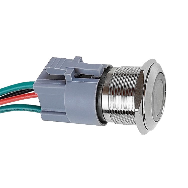 Кнопка с подсветкой, 22 мм, 12 В, 18А, без фиксации, арт. 10269250,  