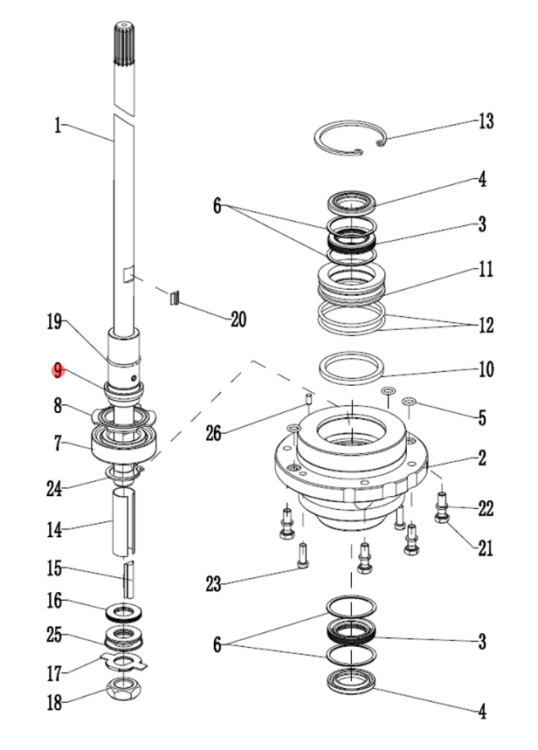 Втулка подшипника водомета (средней серии) (PNFM40E-31009; 477) (PREMARINE), арт. T40-31009,          PREMARINE 