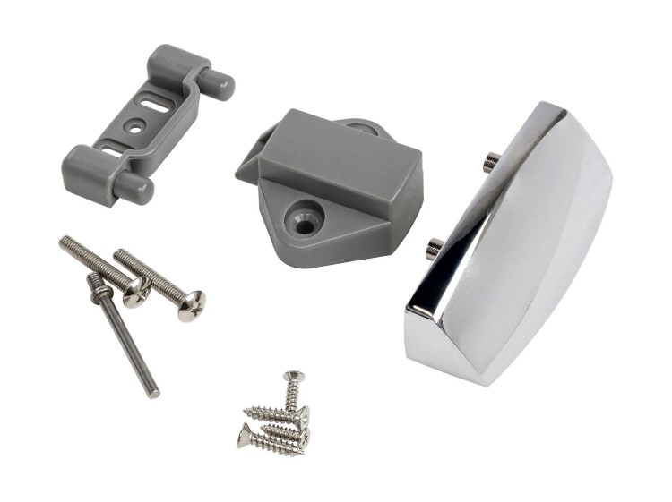 Ручка врезная с замком 79мм, хромированная, D7мм, арт. BL07CH,  