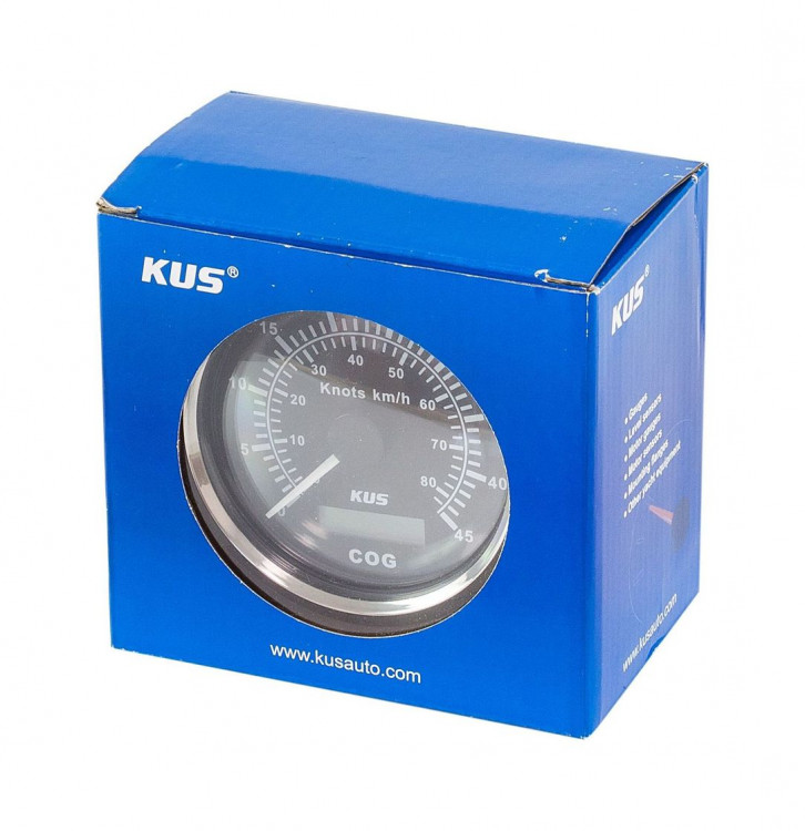 GPS-спидометр аналоговый 0-45 узлов, черный циферблат, нержавеющий ободок, выносная антенна, д. 85 мм, арт. SMAGPS045BSMR,          MARINE ROCKET 