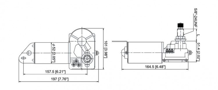 Электропривод стеклоочистителя 24 В (ось 2"), арт. 10160B224,          TMC  Электропривод стеклоочистителя 24 В (ось 2"), арт. 10160B224,          TMC