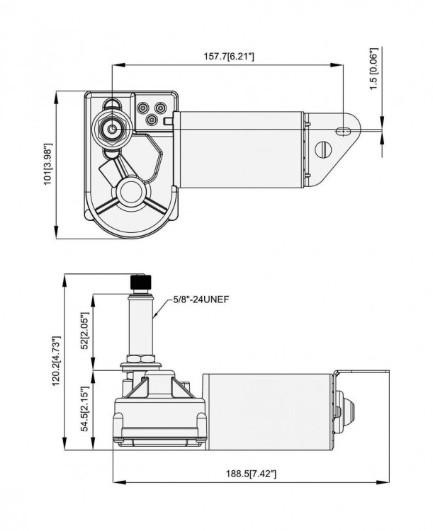Электропривод стеклоочистителя 24 В (ось 2"), арт. 10160B224,          TMC  Электропривод стеклоочистителя 24 В (ось 2"), арт. 10160B224,          TMC