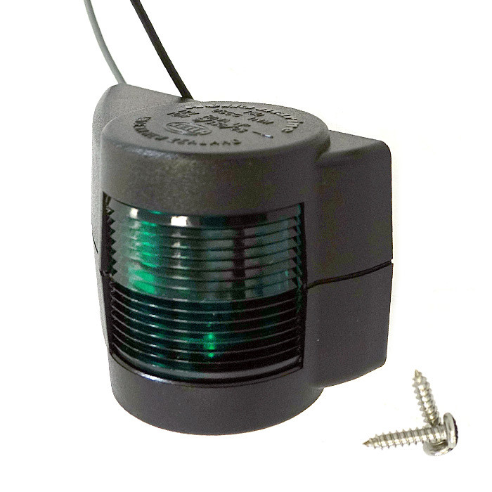 Огонь бортовой зеленый 55х86х46 мм черный корпус, арт. 2LT 995 005-011,          Hella marine 