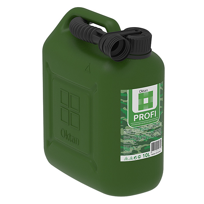 Канистра для бензина 10л с заливным устройством PROFI, арт. 10.01.01.00-2,          Oktan 